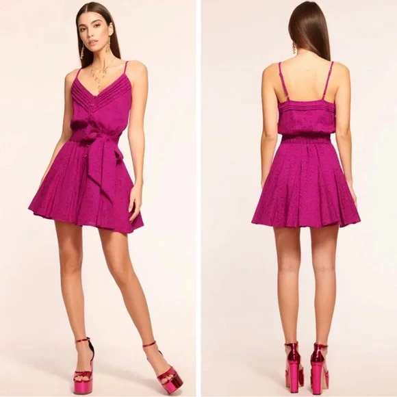 NWT💕Ramy Brook Kallie Wild Rose Springtime Burnout Mini Dress in Rose Burnout - Picture 1 of 16